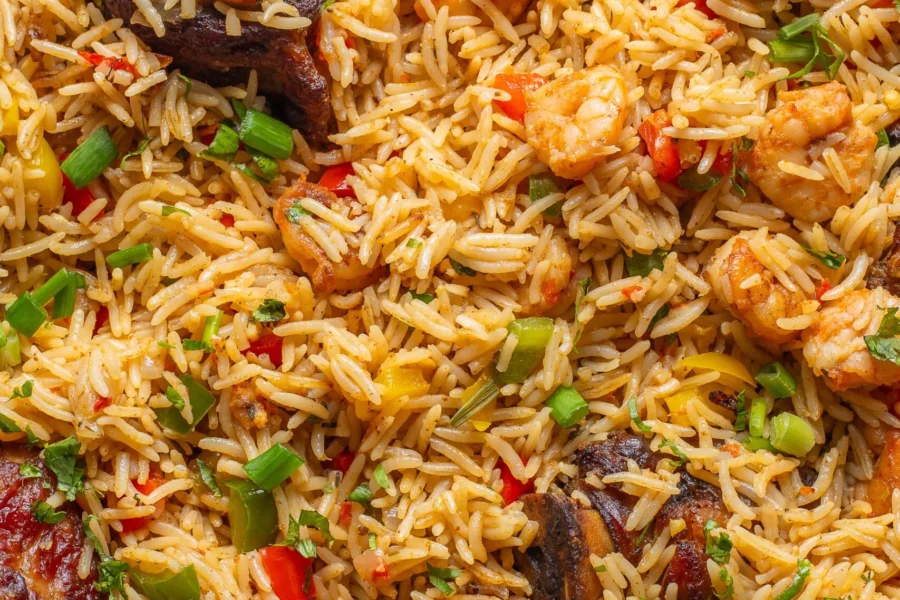 Aromatic Nigerian Rice with Fresh Coconut