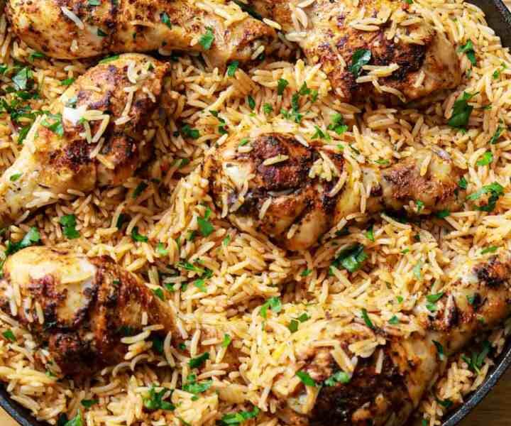 Savory One-Skillet Chicken Drumsticks with Rice