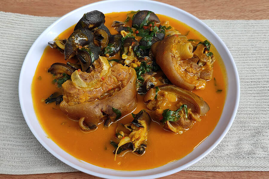 Traditional Igbo Snail Soup (Ofe Uziza and Ejula)