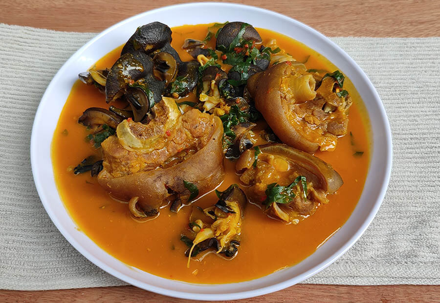 Traditional Igbo Snail Soup (Ofe Uziza and Ejula)