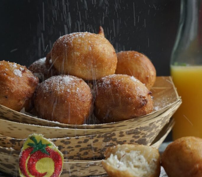 Crispy Nigerian Puff Puff with Sweet Coconut