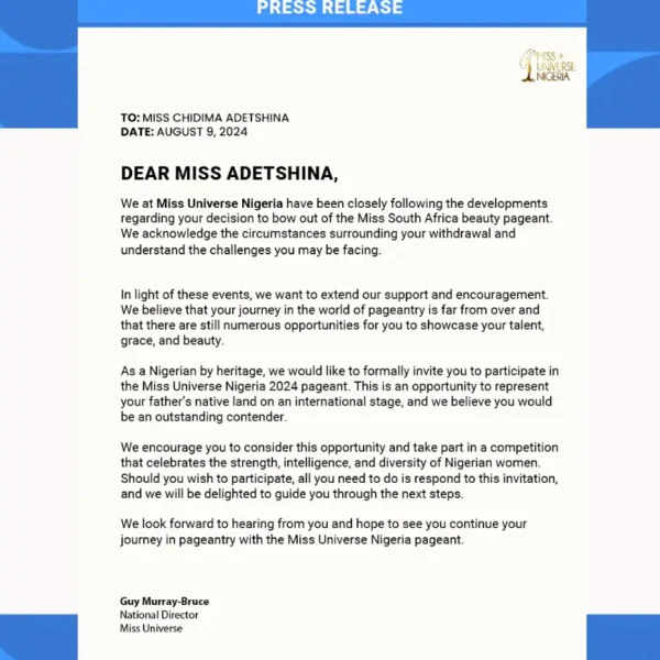 Beauty Queen Twist: Adetshina Gets Miss Universe Nigeria Shot