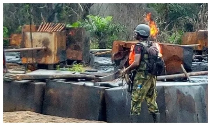 Troops Destroy Illegal Refinery, Seize 20,000 Litres of Fuel in Rivers State
