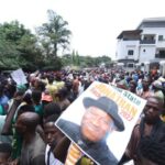 “Waiting for Goodluck”: CSOs and Youths Rally at Jonathan’s Office, Urge 2027 Presidential Bid