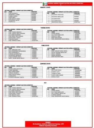 2027 APC National Assembly Primary: Election and Appeal Committees Constituted [PHOTO]
