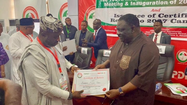 Ex-AGF Aondoakaa receives PDP certificate of Return for 2027 Benue governorship race