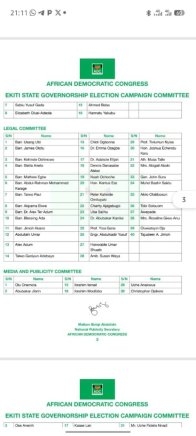 ADC Announces Ekiti Governorship Campaign Committee [PHOTO]