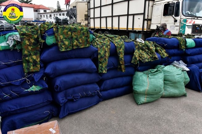 Lagos Police Intercept Diesel Truck Carrying Military Camouflage and Cartons of Drugs
