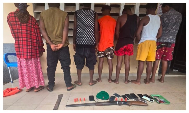 Delta Police Arrest Seven Suspected Cultists, Recover Double Barrel Gun and Other Weapons