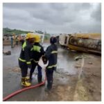Fire Agency Recovers Two Bodies After Tanker Summersaults in Ibadan [PHOTO]