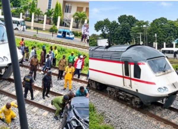 Motorist Miraculously Survives Train Collision with Car in Lagos