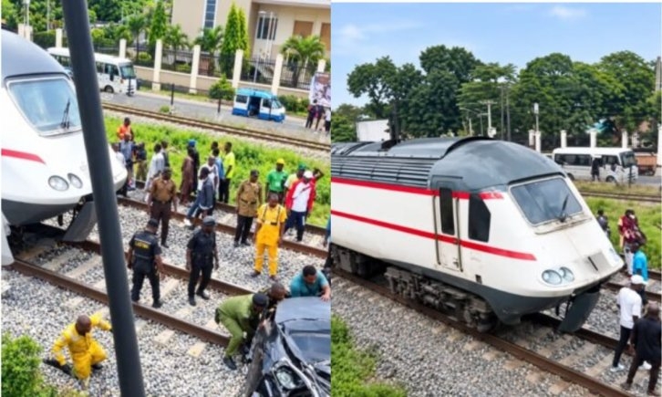Motorist Miraculously Survives Train Collision with Car in Lagos